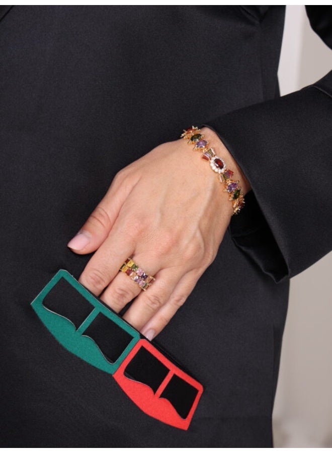 Gold Plated Multicolor Stone Bracelet